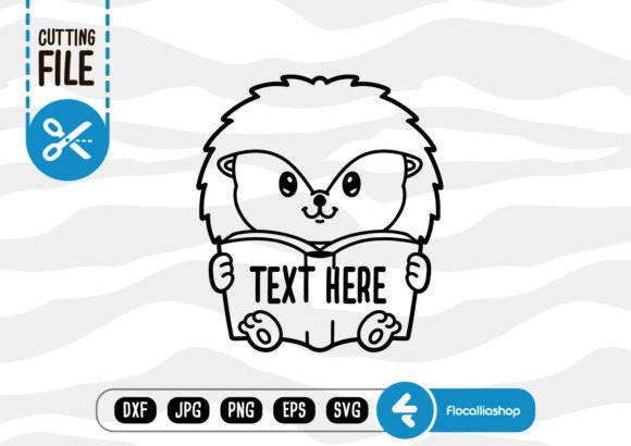 Book Split Monogram Art, Hedgehog SVG