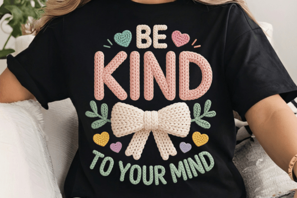 Evaluating the Crochet Be Kind to Your Mind PNG for Classroom and Apparel Design