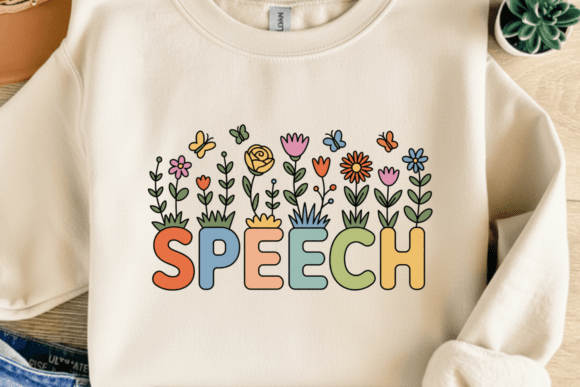 Floral Speech PNG, Teacher Speech Shirt