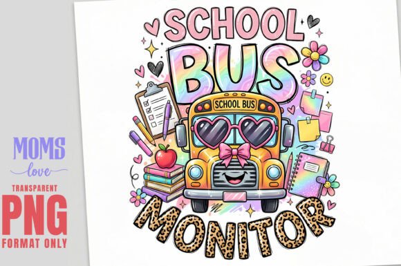 School Bus Monitor Png Sublimation
