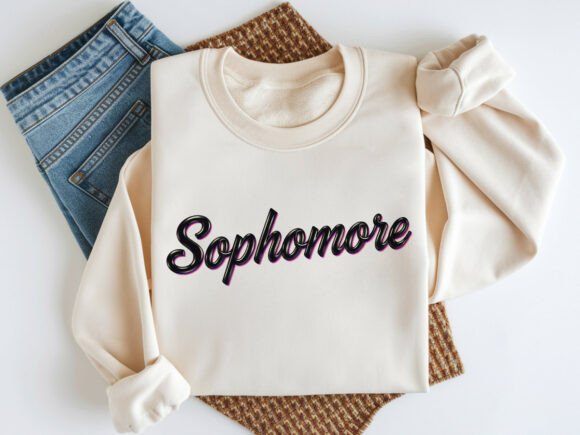 Sophomore Year Y2K T-Shirt Text Art