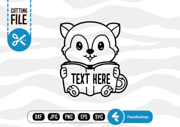 Squirrel Text Holder Outline SVG