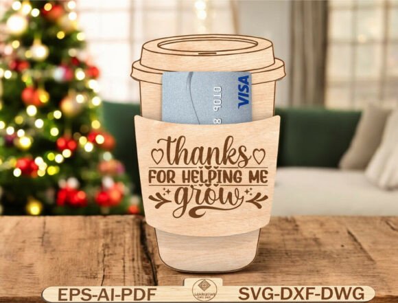 Teacher Coffee Gift Card Holder SVG