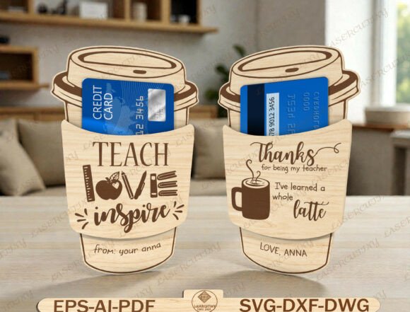 Teacher Gift Card Holder Laser Cut