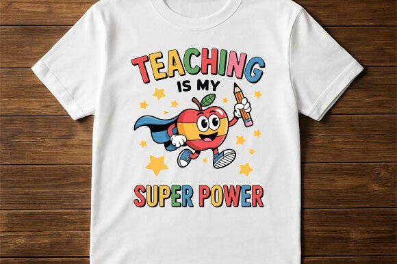 Teaching is My Superpower PNG, Funny Tee