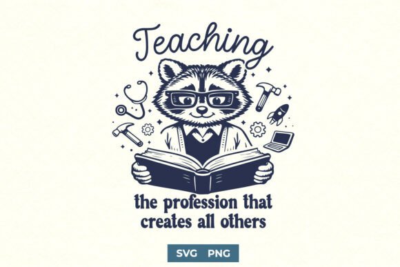 The Teaching Profession SVG - Funny Raccoon: A Digital Asset for Creative Educators
