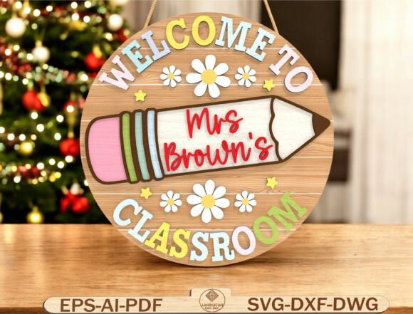 Transform Your Classroom Entry with a Personalized Teacher Name Door Sign SVG